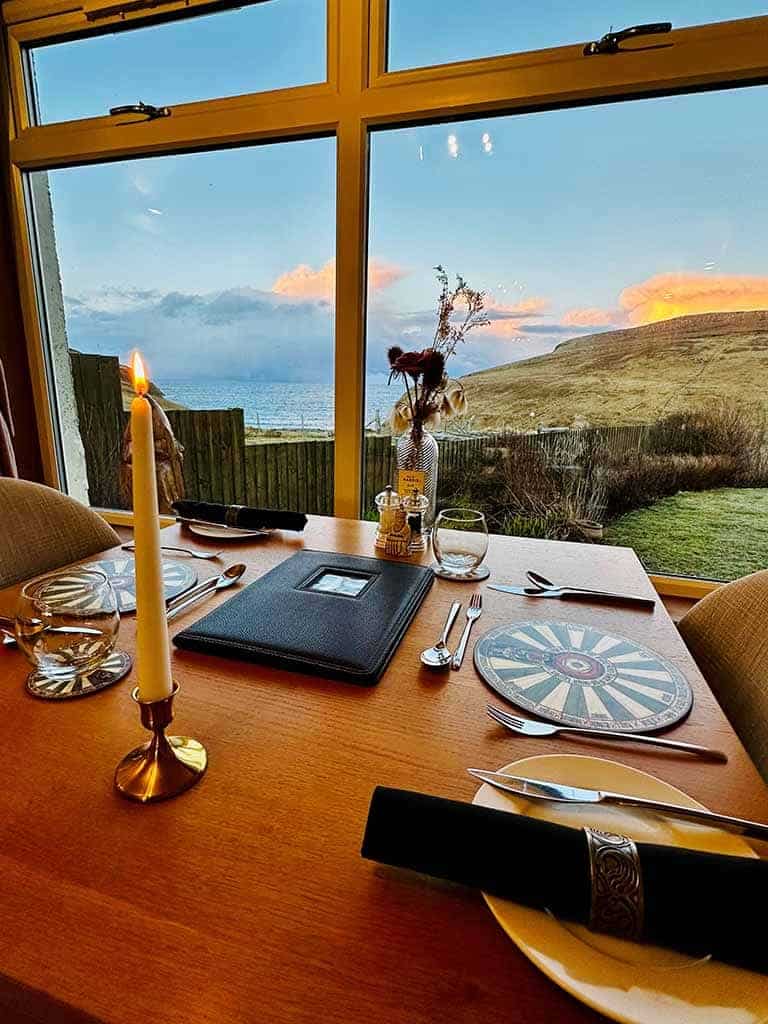 FOOD 3 Candle light dining at the end of the day overlooking the Atlantic