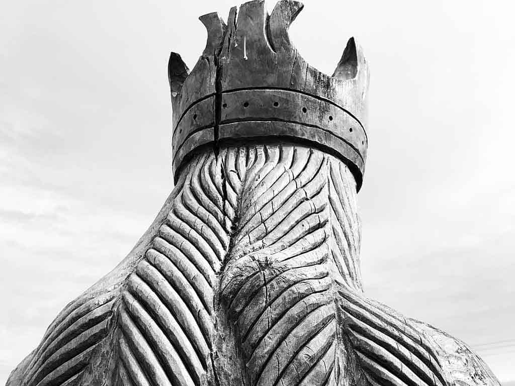 Wooden carving of a Lewis Chesspiece